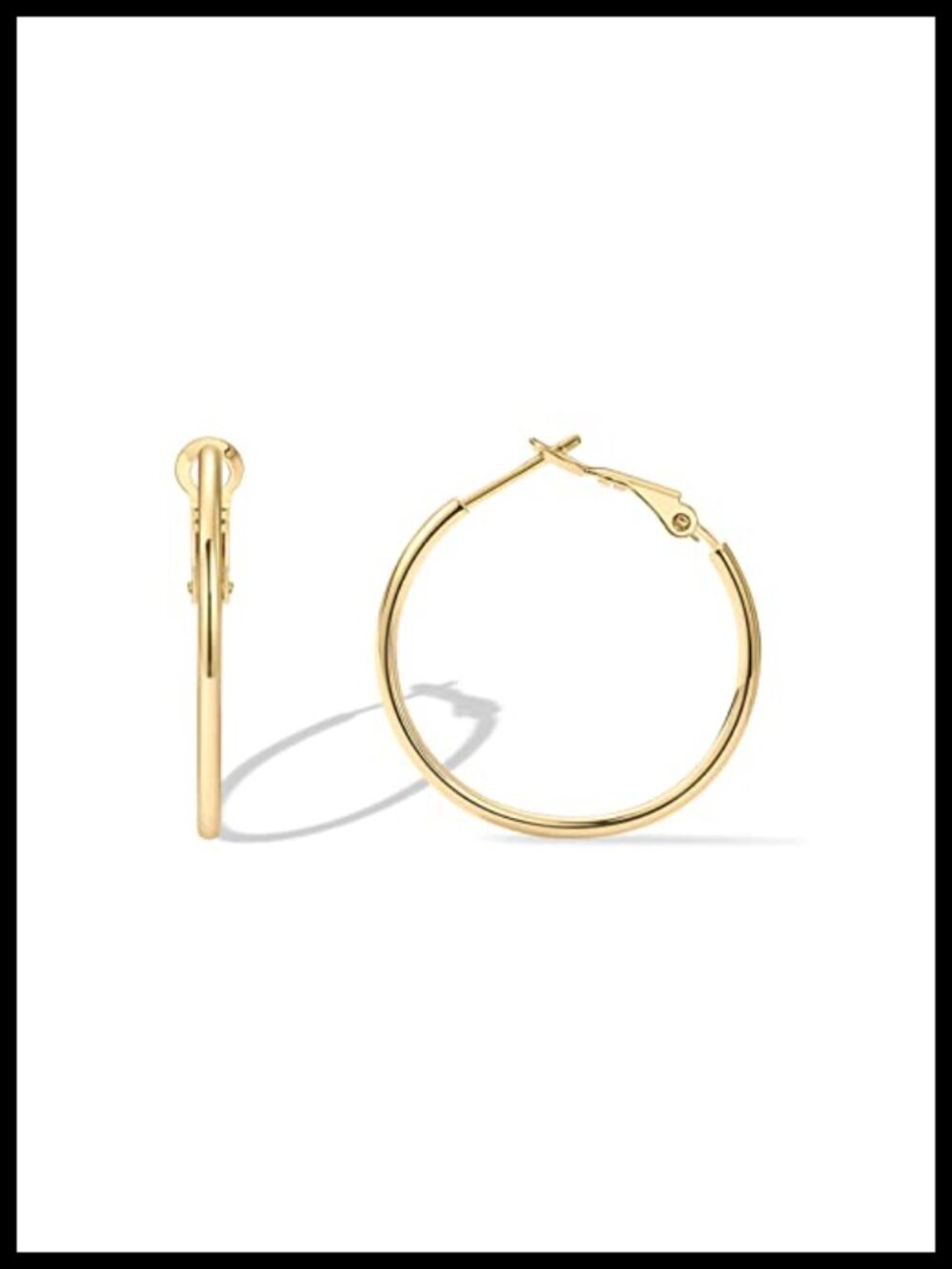 14K Gold Plated Paddle-Back Hoop Earrings
